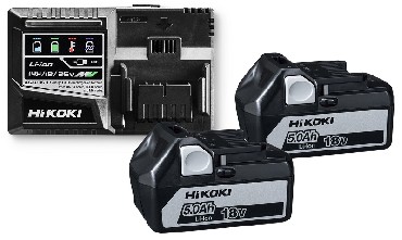 Zestaw startowy HiKOKI (dawniej Hitachi) 2 akumulatory 18V/5.0Ah + adowarka Multi Volt USB