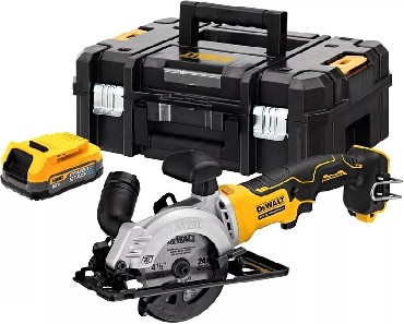 Akumulatorowa pilarka tarczowa rczna DeWalt DCS571E1T BRUSHLESS - akumulator POWERSTACK 18V/1.7Ah (bez adowarki)