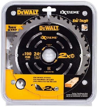 Pia tarczowa DeWalt Tarcza do drewna EXTREME 190x30 mm 24T