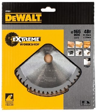 Pia tarczowa DeWalt Tarcza do drewna EXTREME WORKSHOP 165x20 mm 48T