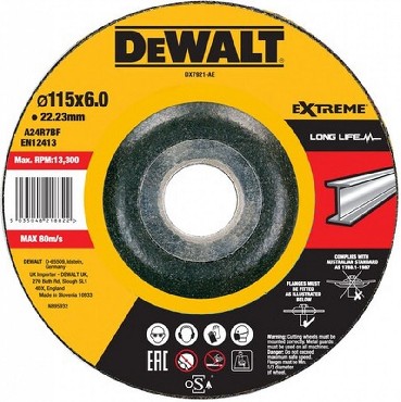 Tarcza cierna DeWalt 115x6.0x22m.23 EXTREME LONG LIFE metal