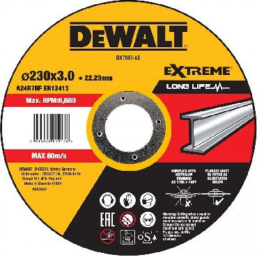 Tarcza cierna DeWalt 230x3.0x22.23 EXTREME LONG LIFE metal