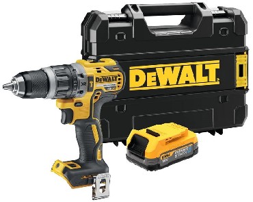 Akumulatorowa wiertarko-wkrtarka udarowa DeWalt DCD796E1T BRUSHLESS - akumulator POWERSTACK 18V/1.7Ah (bez adowarki)