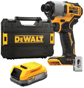 Akumulatorowa zakrtarka udarowa DeWalt DCF840E1T BRUSHLESS - akumulator POWERSTACK 18V/1.7Ah (bez adowarki)