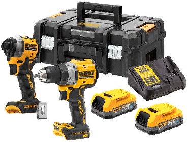 Zestaw 18V DeWalt DCK2051E2T BRUSHLESS - 2 akumulatory POWERSTACK 18V/1.7Ah