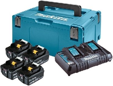 Akumulator Makita ZESTAW ZASILAJCY 18V / MAKPAC + 4x BL1860B + DC18RD