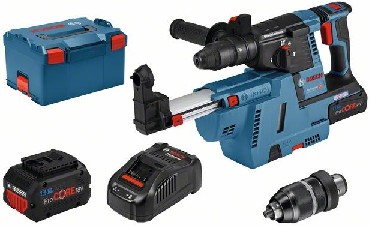 Akumulatorowy mot udarowo-obrotowy Bosch GBH 18V-26 F + GDE - 2 akumulatory ProCORE 18V/5.5Ah + L-BOXX