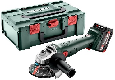Akumulatorowa szlifierka ktowa Metabo W 18 7-125 - 2 akumulatory Li-Power 18V/4.0Ah + metaBOX