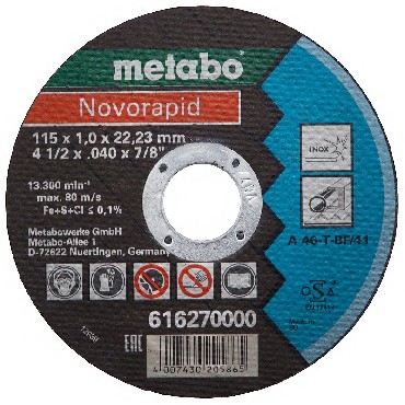 Tarcza tnca Metabo Novorapid A 46-T 115x1.0x22.23 INOX
