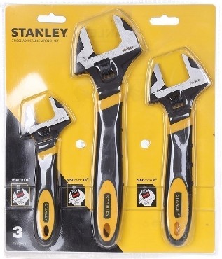 Zestaw mechaniczny Stanley Klucz nastawny MaxSteel - 3 sztuki