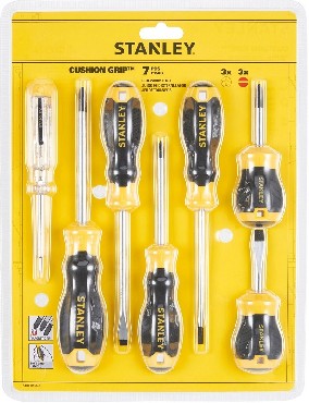 Zestaw wkrtakw Stanley C-GRIP SD magn. 3P+3PH+TESTER - 7 sztuk