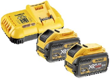 Zestaw startowy DeWalt 2 akumulatory FLEXVOLT 18-54V/12.0-4.0Ah + szybka adowarka 8A