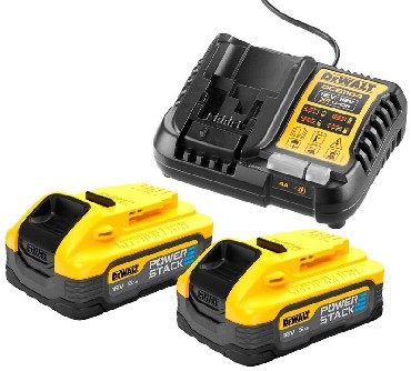 Zestaw startowy DeWalt 2 akumulatory POWERSTACK 18V/5.0Ah + adowarka 4A