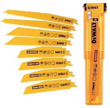 Zestaw brzeszczotw DeWalt Demolition BiM Drewno-Metal-PVC 152/203/228 mm - 8 sztuk