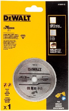 Diamentowa tarcza tnca DeWalt 76x9.5 Diament ceramika / porcelana / granit