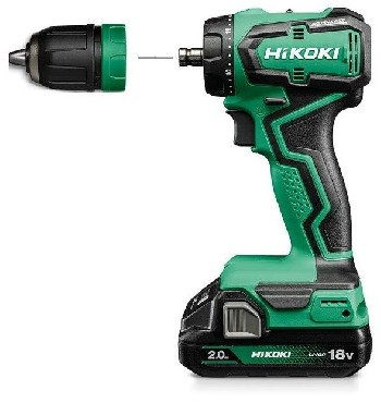 Akumulatorowa wiertarko-wkrtarka HiKOKI (dawniej Hitachi) DS18DDQ WQZ BRUSHLESS - 2 akumulatory 18V/2.0Ah + walizka HSC