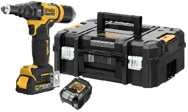 Akumulatorowa nitownica DeWalt DCF403E1GT BRUSHLESS - 1 akumulator POWERSTACK 18V/1.7Ah olejoodporny