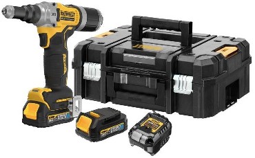 Akumulatorowa nitownica DeWalt DCF414E2GT BRUSHLESS - 2 akumulatory POWERSTACK 18V/1.7Ah olejoodporne