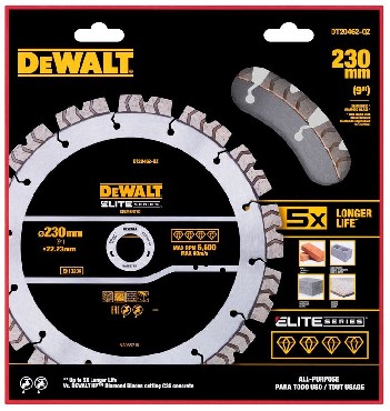 Pia tarczowa DeWalt Tarcza diamentowa do betonu ELITE 230x22.23 mm