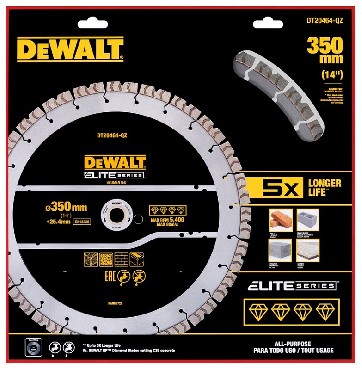 Pia tarczowa DeWalt Tarcza diamentowa do betonu ELITE 350x25.4 mm