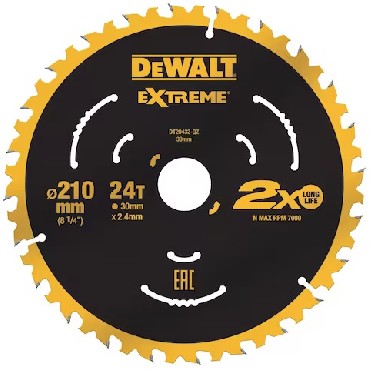 Pia tarczowa DeWalt Tarcza do drewna EXTREME 210x30 mm 24T