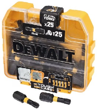 Zestaw bitw DeWalt TIC TAC /ToughCase+ /TSTAK - T25 25mm EXTREME FlexTORQ - 25 sztuk