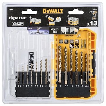 Zestaw wierte do metalu DeWalt ToughCase+ /TSTAK - wierta do metalu EXTREME COBALT 1.5-7mm - 13 sztuk