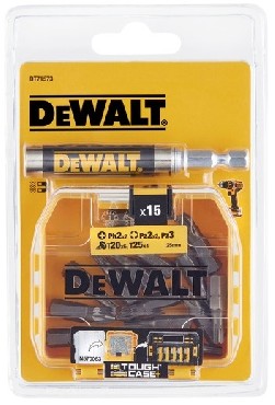 Zestaw bitw DeWalt TIC TAC /ToughCase+ /TSTAK - bity PH/PZ/T - 15 sztuk + adapter magnetyczny