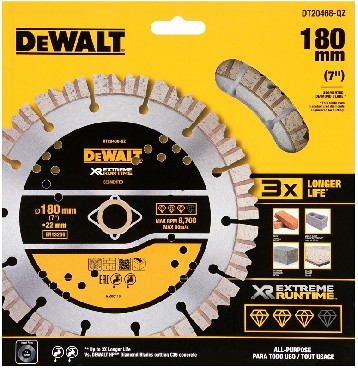 Pia tarczowa DeWalt Tarcza diamentowa EXTREME RUNTIME 180x22 mm
