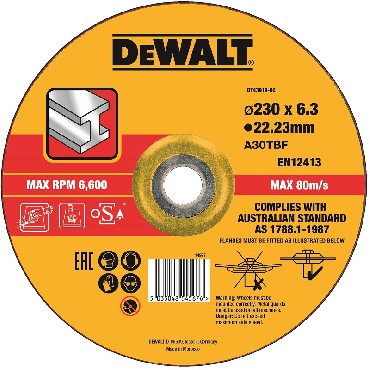 Tarcza cierna DeWalt 230x6.3x22.23 METAL