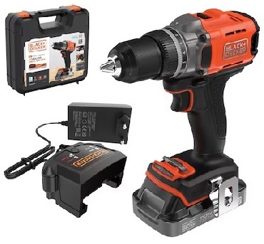 Akumulatorowa wiertarko-wkrtarka Black&Decker BCD382D1XK PowerConnect - 1 akumulator 18V/2.0Ah