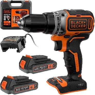 Akumulatorowa wiertarko-wkrtarka Black&Decker BL186K1B2 BRUSHLESS - 2 akumulatory 18V/2.0Ah