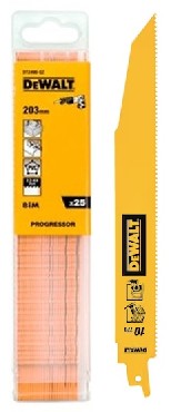 Zestaw brzeszczotw DeWalt BiM Drewno-PVC 203 mm 10 TPI - 25 sztuk