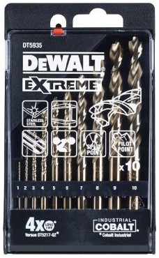 Zestaw wierte do metalu DeWalt Extreme Cobalt 1-10 mm - 10 sztuk