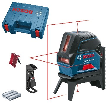 Laser krzyowy Bosch GCL 2-50 - 3 baterie 1.5V LR6 + Walizka