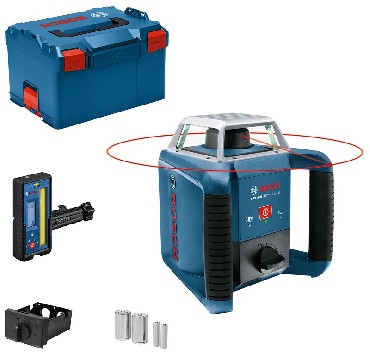 Laser obrotowy Bosch GRL 400 H + LR 45 - 2 baterie 1.5V LR20 + 2 baterie 1.5V LR6 + L-BOXX