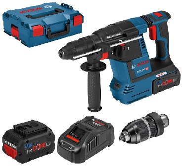 Akumulatorowy mot udarowo-obrotowy Bosch GBH 18V-26 F - 2 akumulatory ProCORE 18V/5.5Ah + L-BOXX