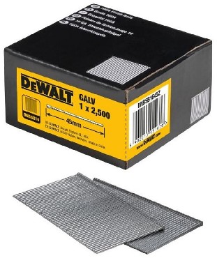 Gwodzie DeWalt Gwodzie galwanizowane 0st. 1.6x45 mm - 2500 sztuk