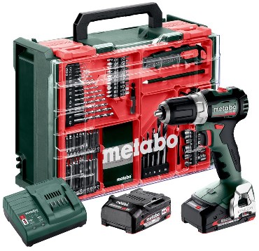 Akumulatorowa wiertarko-wkrtarka Metabo BS 18 L BL Set Mobilny warsztat + 2 akumulatory Li-Power 18V/2.0Ah