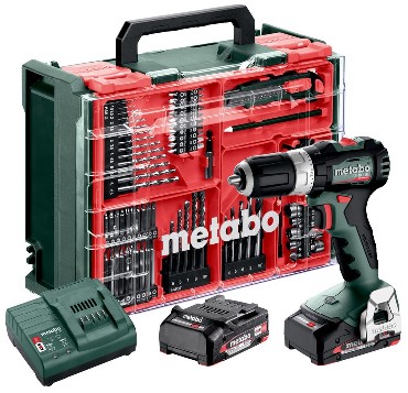 Akumulatorowa wiertarko-wkrtarka udarowa Metabo SB 18 L BL Set Mobilny warsztat + 2 akumulatory Li-Power 18V/2.0Ah
