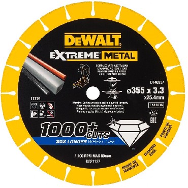 Diamentowa tarcza tnca DeWalt 355x3.3x25.4 Diamond EXTREME METAL