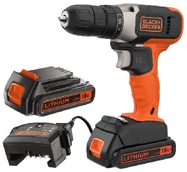 Akumulatorowa wiertarko-wkrtarka Black&Decker BCD001C2 - 2 akumulatory 18V/1.5Ah