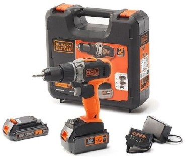 Akumulatorowa wiertarko-wkrtarka udarowa Black&Decker BCD003MEM2K - 2 akumulatory 18V/1x2.0+1x4.0Ah + walizka