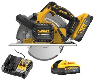 Akumulatorowa pilarka tarczowa rczna DeWalt DCS383H2 BRUSHLESS - 2 akumulatory POWERSTACK 18V/5.0Ah