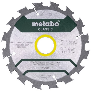 Pia tarczowa Metabo HW/CT 165x2.0/1.4x30 Z16 WZ 5 /B