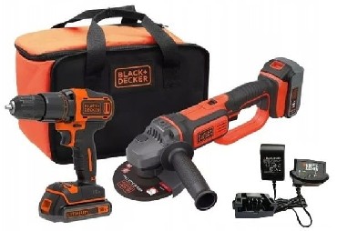 Zestaw combo 18 V Black&Decker BCK24D1M1S - 2 akumulatory 18V/1x2.0+1x4.0Ah