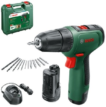 Akumulatorowa wiertarko-wkrtarka Bosch Easy Drill 1200 - 2 akumulatory 12V/1.5Ah + Zestaw wierte i kocwek wkrcajcych
