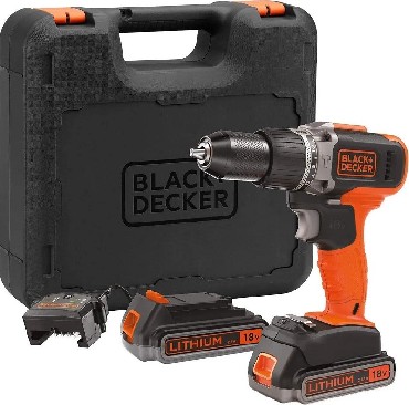 Akumulatorowa wiertarko-wkrtarka udarowa Black&Decker BCD003ME2K - 2 akumulatory 18V/2.5Ah + walizka