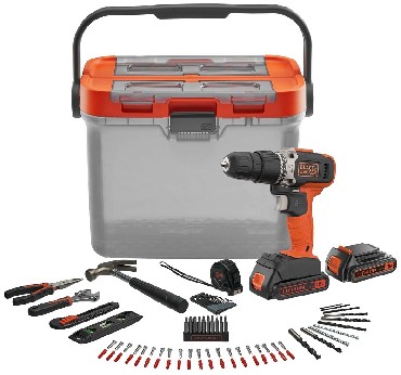 Akumulatorowa wiertarko-wkrtarka udarowa Black&Decker BCKSB03 - 2 akumulatory 18V/1.5Ah + skrzynka + 78 akcesorw