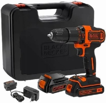Akumulatorowa wiertarko-wkrtarka udarowa Black&Decker BDCHD18KB2 - 2 akumulatory 18V/2.0Ah